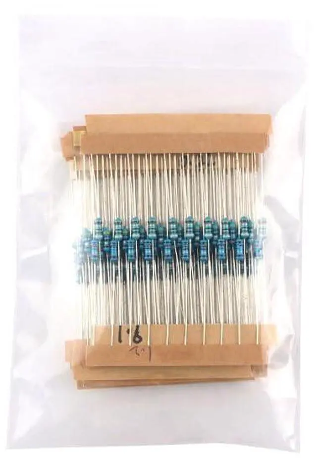 Main image of 1080Pcs Resistor Kit - 1/4W 1% Precision Metal Film Resistors Assortment for DIY Electronics, 0-10 Ohm Range