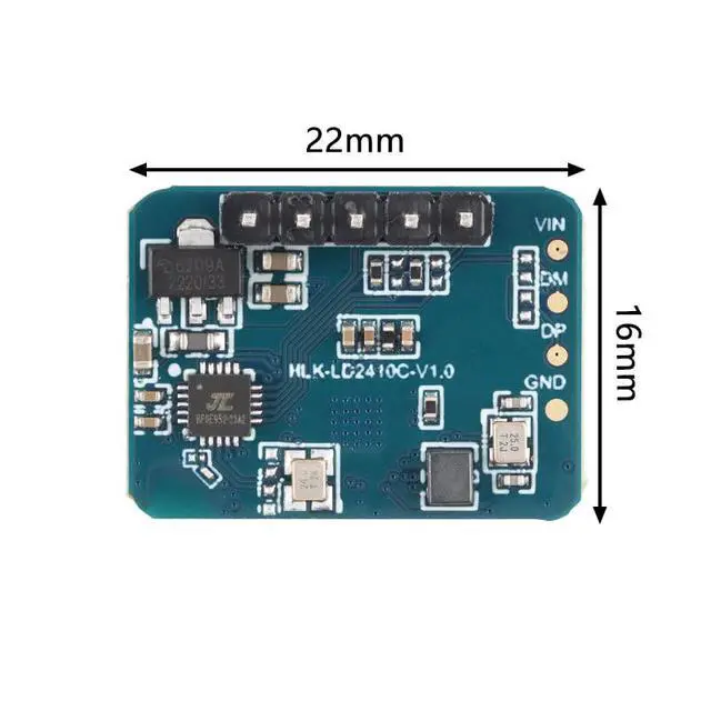 Alt view image 2 of 6 - LD2410C Human Presence Sensor Millimeter Wave Radar Sensor HLK-LD2410C Bluetooth Radar Module with 5P Dupont Cable Female to Female Human Detection Non-Contact Module Board