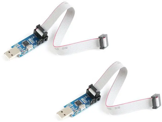 Main image of 2Pcs ATMaga8 51 52 AVR Programmer SP USB ASP Downloader USBISP Download Cable 10P Cable