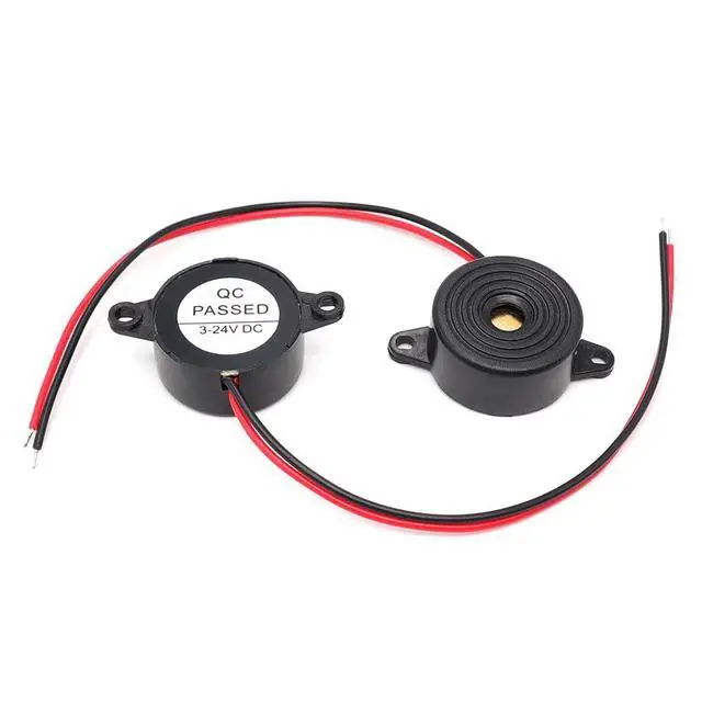 Alt view image 2 of 6 - 10pcs SFM-20B Active Piezoelectric Buzzer with Wire, High Decibel Alarm Siren, DC3-24V Continuous Sound
