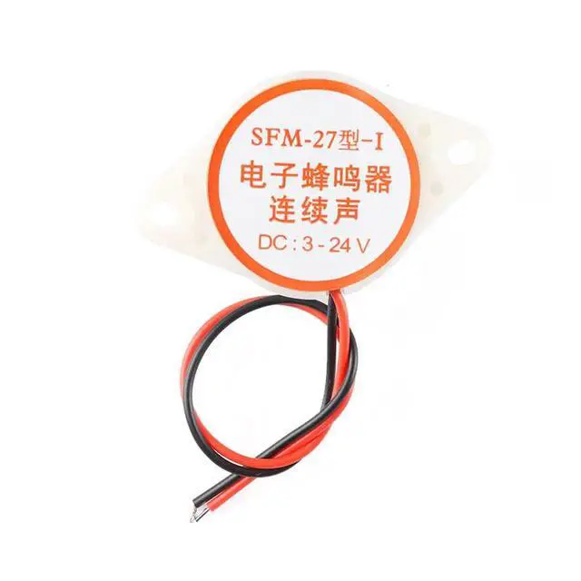 Alt view image 3 of 5 - 10pcs 3015 with Wire Active Piezoelectric Buzzer DC3-24V White High Decibel Alarm Buzzer SFM-27