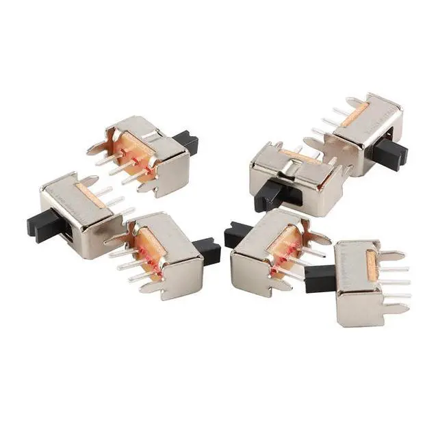 Alt view image 2 of 5 - 200Pcs SS-12D07G3 SPDT Slide Switch 1P2T 2 Position 3 Pin 3MM 0.3A 50V PCB Panel Mini Vertical Slide Switch Knob with Bracket Toggle Switches