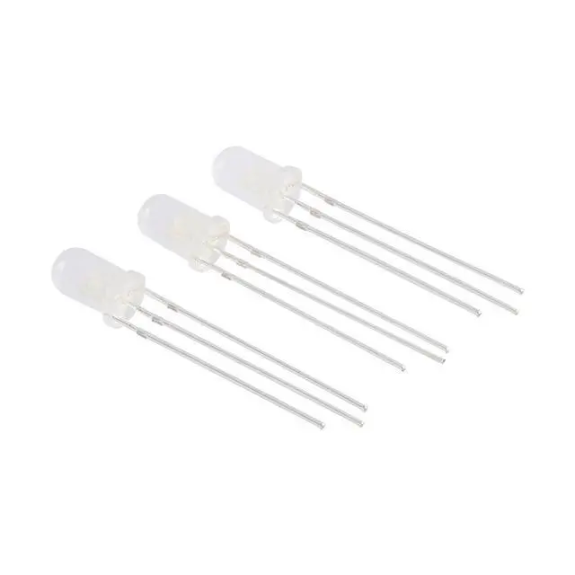 Alt view image 4 of 5 - 100pcs 5mm F5 LED Bi-Color Diffused Common Cathode Round Light Emitting Diode Dual Red and Emerald Green Foggy Two Plug-in DIY Kit