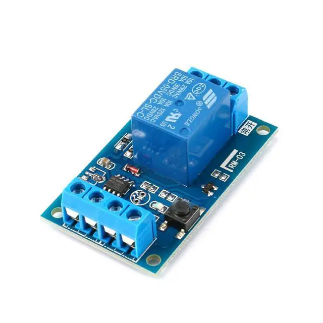 Alt view image 3 of 5 - 5V Bistable Relay Module Single Key Switch for Automotive Tuning Self-Locking One Touch Start-Stop Button