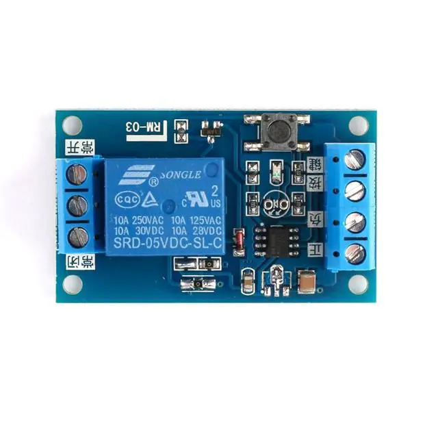 Alt view image 4 of 5 - 5V Bistable Relay Module Single Key Switch for Automotive Tuning Self-Locking One Touch Start-Stop Button
