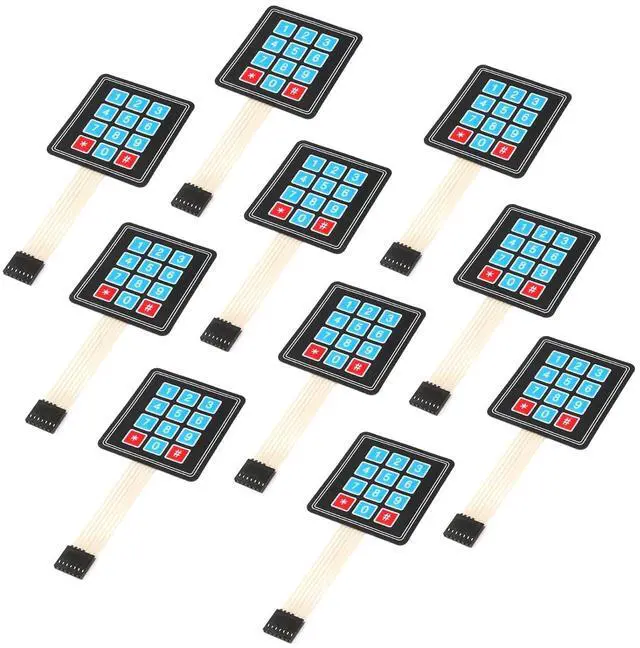 Main image of 10Pcs 3 x 4 Matrix Array Membrane Switch 69.2*76.9mm Keypad Keyboard 3x4 12 Key Matrix Array Membrane Switch Microcontroller Extended Keyboard 7Pin Dupont for Arduino