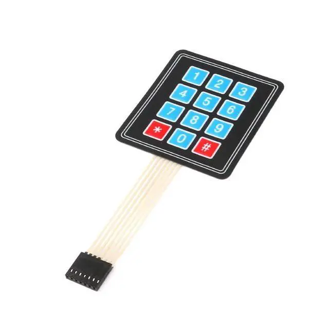 Alt view image 2 of 6 - 10Pcs 3 x 4 Matrix Array Membrane Switch 69.2*76.9mm Keypad Keyboard 3x4 12 Key Matrix Array Membrane Switch Microcontroller Extended Keyboard 7Pin Dupont for Arduino