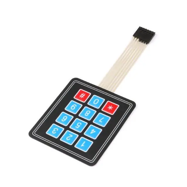 Alt view image 3 of 6 - 10Pcs 3 x 4 Matrix Array Membrane Switch 69.2*76.9mm Keypad Keyboard 3x4 12 Key Matrix Array Membrane Switch Microcontroller Extended Keyboard 7Pin Dupont for Arduino