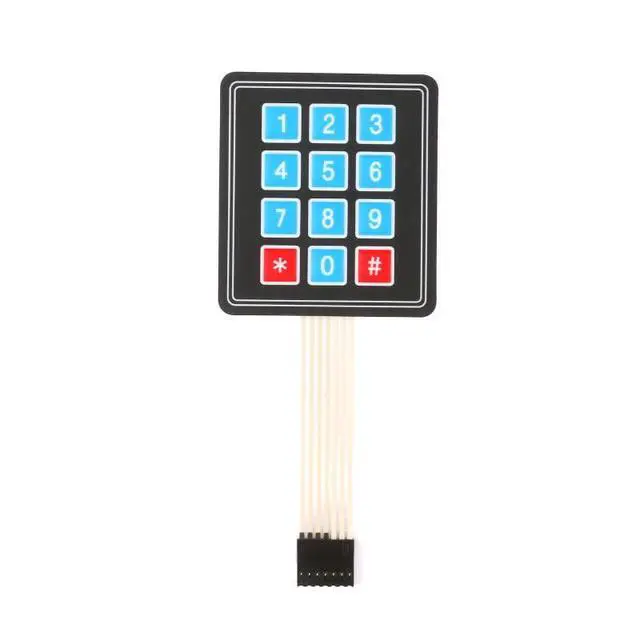 Alt view image 4 of 6 - 10Pcs 3 x 4 Matrix Array Membrane Switch 69.2*76.9mm Keypad Keyboard 3x4 12 Key Matrix Array Membrane Switch Microcontroller Extended Keyboard 7Pin Dupont for Arduino