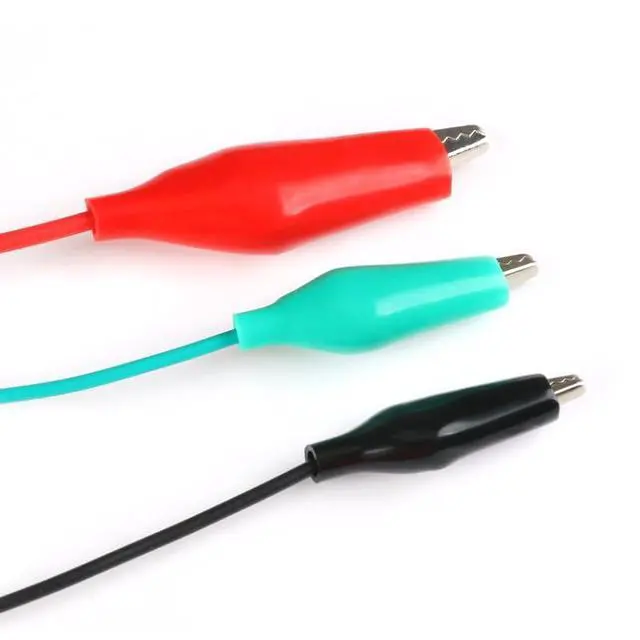 Alt view image 4 of 5 - Alligator Clip Test Leads - 50cm Multicolor Wire Jumpers with 4.5cm Electrical Clips, Assorted Red Yellow Green Black White,10-Pack for Electrical Testing Electronic Experiments