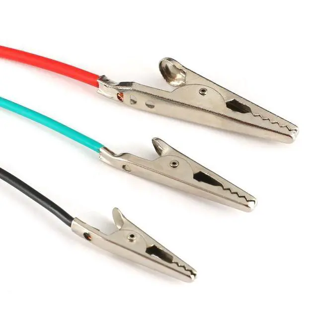 Alt view image 5 of 5 - Alligator Clip Test Leads - 50cm Multicolor Wire Jumpers with 4.5cm Electrical Clips, Assorted Red Yellow Green Black White,10-Pack for Electrical Testing Electronic Experiments