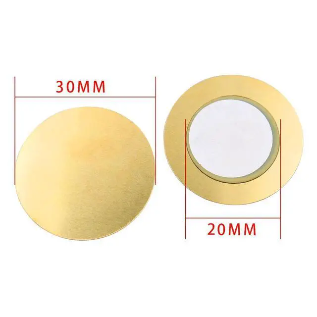 Alt view image 2 of 2 - 30pcs 30mm Copper Plate Piezo Buzzer Disc for Electronic Devices Acoustic Transducer