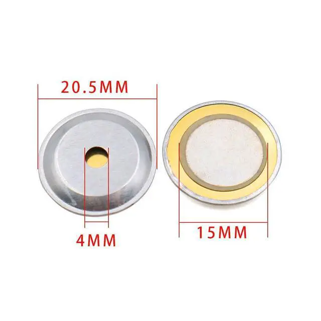Alt view image 2 of 2 - 30pcs 20mm Copper Plate Aluminum Casing Piezoelectric Buzzer Disc Sound Cavity