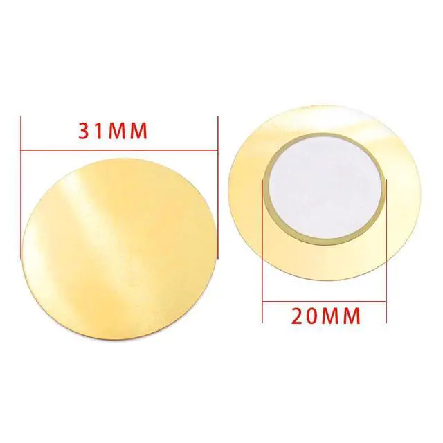 Alt view image 2 of 2 - 30pcs 31mm Piezo Buzzer Disc Copper Plate Piezoelectric Ceramic Disc Acoustic Contact Microphone
