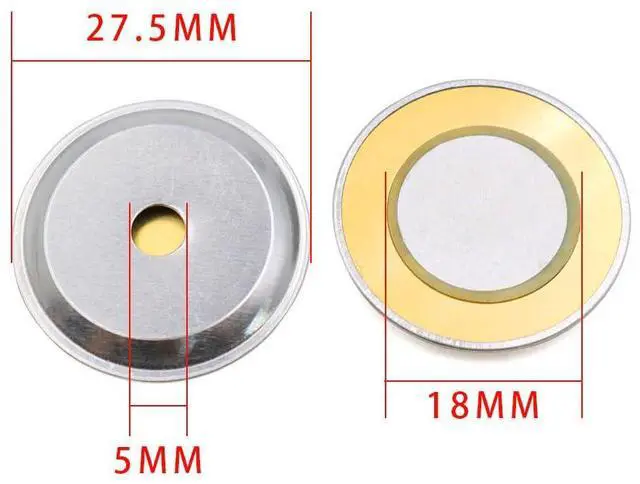 Alt view image 2 of 2 - 30pcs 27mm Copper Plate with Aluminum Casing Piezoelectric Buzzer Sound Cavity Disc for Acoustic Microphone Pickup