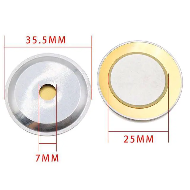 Alt view image 2 of 3 - 30pcs 35mm Copper Plate Piezoelectric Buzzer Disc for Audio Sensor, Microphone Pickup, Low Power