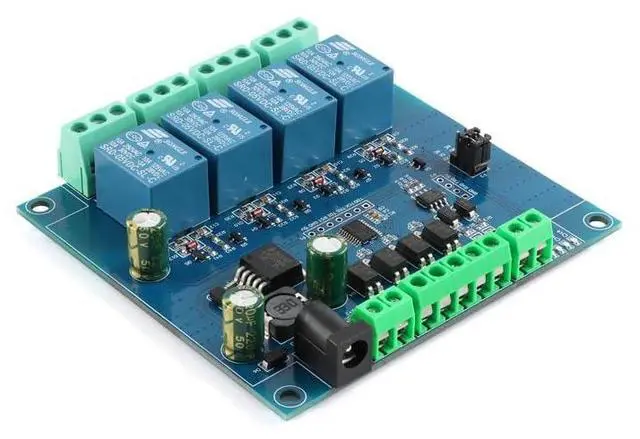 Alt view image 2 of 6 - Modbus-Rtu 7-24V 4 Channel Relay Module Switch Modbus RTU Switch Input Output 5V RS485 TTL Communication Anti-Reverse Connection