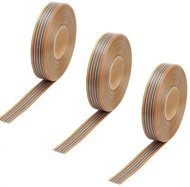 Main image of 3pcs 26P Multicolored Dupont Jumper Ribbon 1M/3.3Ft Cables for Arduino Breadboard Projects