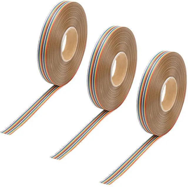 Main image of 3pcs 20P Multicolored Dupont Jumper Ribbon 1M/3.3Ft Cables for Arduino Breadboard Projects