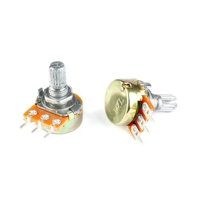 Alt view image 3 of 4 - 20PCS WH148 Single Potentiometer B10K Variable Resistors 15mm Knurled Shaft 3Pins 10K Ohm Taper Rotary Potentiometer