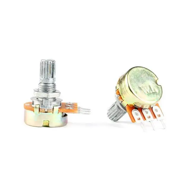 Alt view image 4 of 4 - 20PCS WH148 Single Potentiometer B10K Variable Resistors 15mm Knurled Shaft 3Pins 10K Ohm Taper Rotary Potentiometer