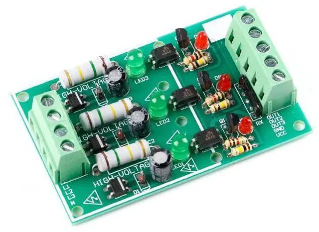 Main image of 3-Channel AC 220V Optocoupler Isolation Module - AC Detection & Testing Module