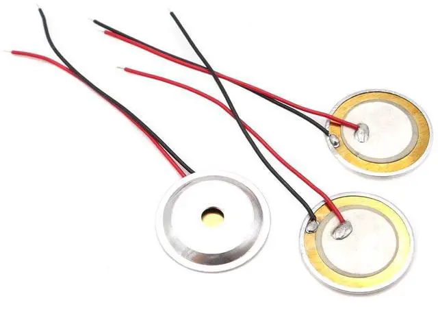 Main image of 30pcs 20mm Piezo Buzzer Element with Copper Plate & Aluminum Casing - Wired Sound Trigger for Drum & Guitar