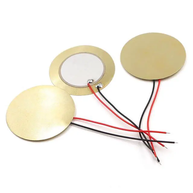 Alt view image 2 of 4 - 30pcs 41mm Piezo Buzzer Disc with Copper Plate Wired Lead Acoustic Sensor for Guitar Drum Trigger