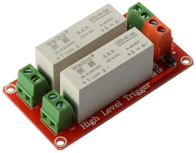 Alt view image 2 of 5 - 5V 1 Channel Solid State Relay Module, High Level Trigger, 5A DC Control (2 Channel)