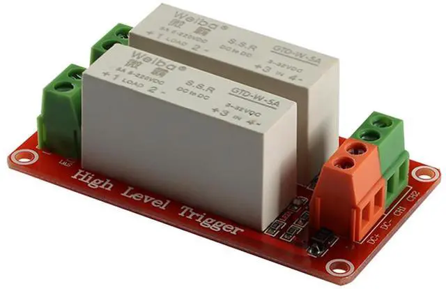 Alt view image 3 of 5 - 5V 1 Channel Solid State Relay Module, High Level Trigger, 5A DC Control (2 Channel)
