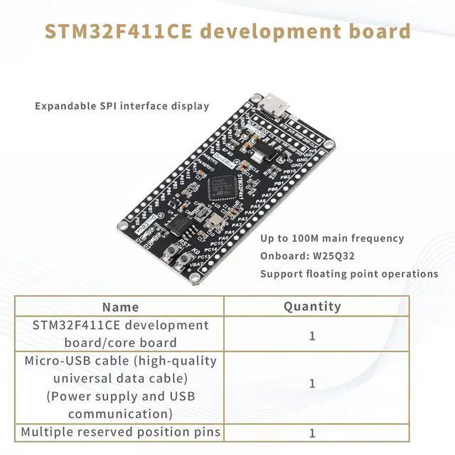 Alt view image 4 of 7 - STM32F411CE 512K STM32 Core Board 100MHz STM32F4x1 Development Board SRAM 128K Flash 512K Micro USB Interface for MicroPython for Programming