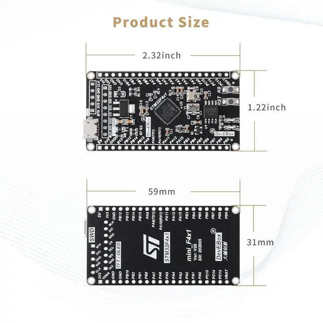 Alt view image 7 of 7 - STM32F411CE 512K STM32 Core Board 100MHz STM32F4x1 Development Board SRAM 128K Flash 512K Micro USB Interface for MicroPython for Programming