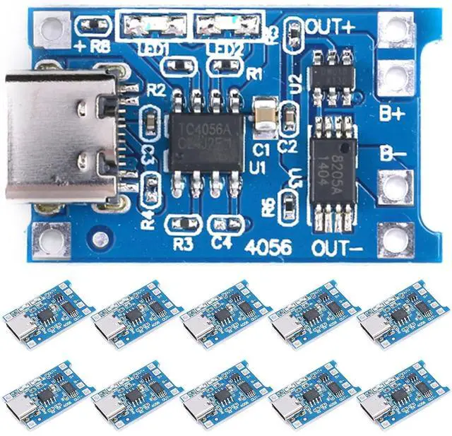 Main image of 10pcs TP4056 5V 1A 18650 Lithium Battery Charger Module Micro USB with Protection for DIY Electronics