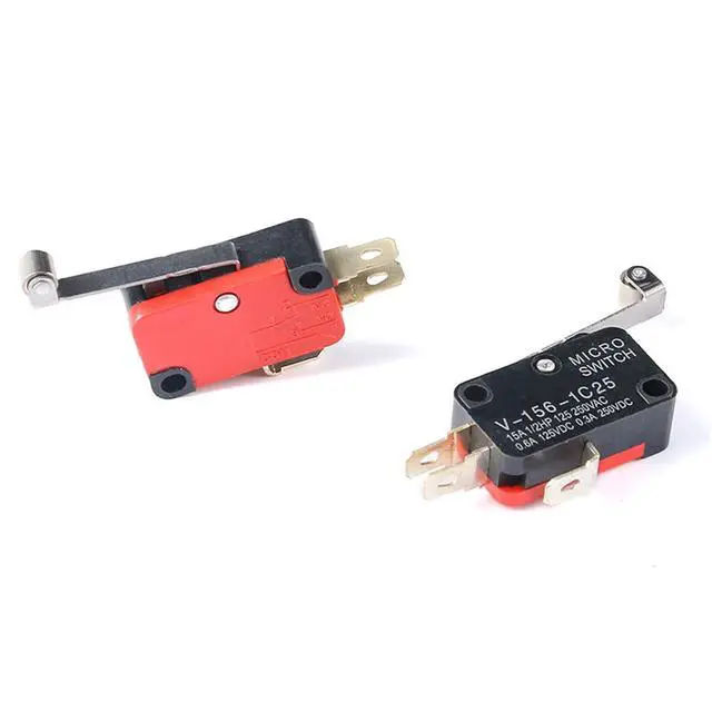 Alt view image 2 of 4 - 10pcs V-156-1C25 Micro Limit Switch SPDT with Silver Base Contact and Roller Lever for Industrial Automation