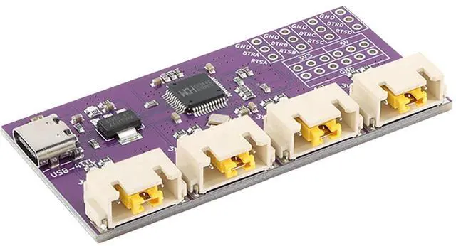 Main image of USB to 4 Channels Ways TTL Serial Port USB Type-C Interface 6Mbps CH344 CH348 Chip Communication Conversion Module
