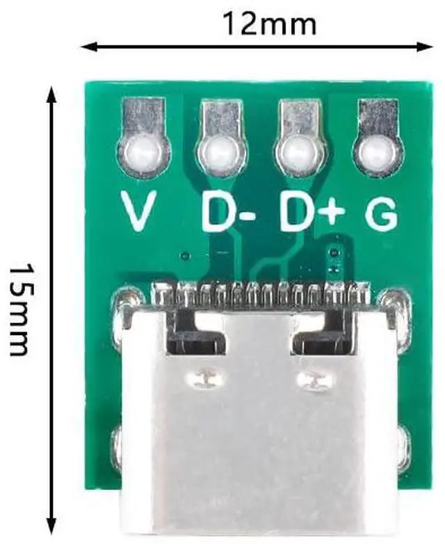Alt view image 6 of 6 - 10Pcs Type C to 2.54mm Connector Board USB 3.1 16P Test PCB Board PCB Converter Pinboard Adapter Board 2.54mm 16Pin Female Connector Test Board for Data Line Wire Cable Transfer