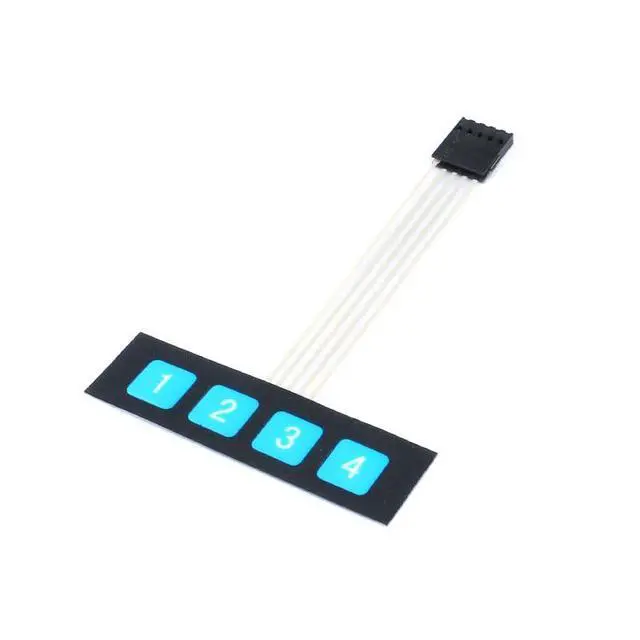 Alt view image 2 of 5 - 3Pcs 1x4 Matrix Array Membrane Switch 4 Key Matrix Keyboard Membrane Keys 68*20mm 5Pin Dupont for Keyboard