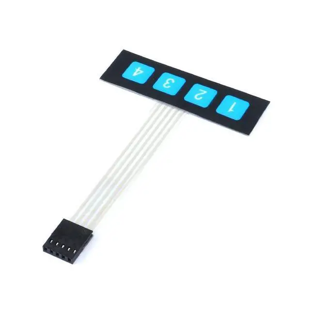 Alt view image 3 of 5 - 3Pcs 1x4 Matrix Array Membrane Switch 4 Key Matrix Keyboard Membrane Keys 68*20mm 5Pin Dupont for Keyboard