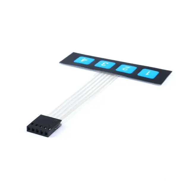 Alt view image 5 of 5 - 3Pcs 1x4 Matrix Array Membrane Switch 4 Key Matrix Keyboard Membrane Keys 68*20mm 5Pin Dupont for Keyboard