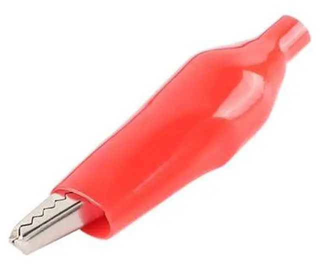 Alt view image 2 of 5 - Alligator Clips Crocodile Clamps with Protective Insulation Cover - 45mm Multimeter Tester Clips Jumper Electric Test, Power Supply Clips Pack of 20(Red)