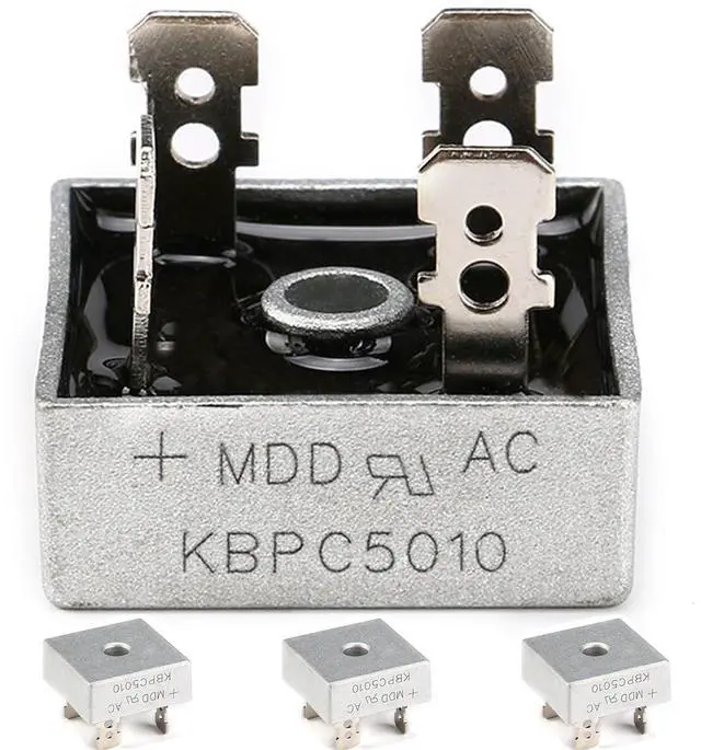 Main image of 3pcs KBPC5010 50A 1000V Bridge Rectifier for Power Supply, Durable Electronic Component for Solar Panels, Industrial Equipment