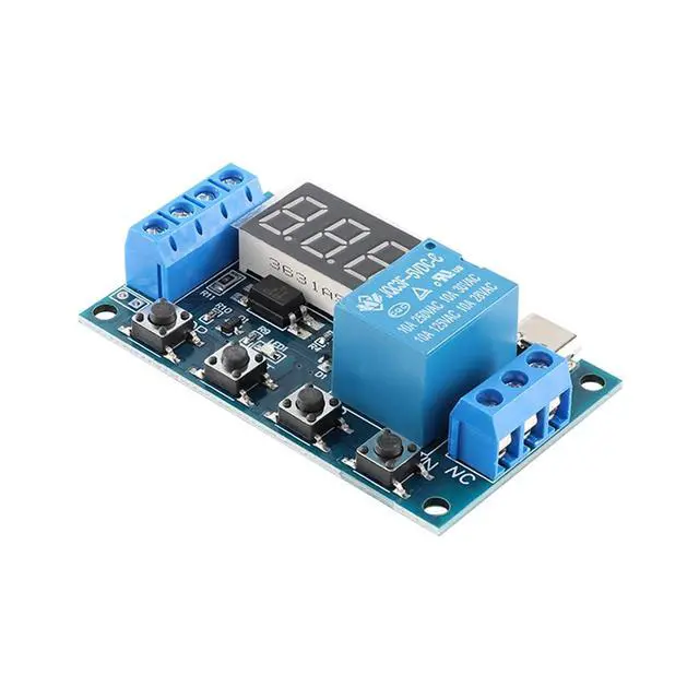 Alt view image 3 of 6 - HW-521B 1-Channel Timer Relay Module Delay DC 6-30V Power Off Disconnect Trigger Delay Cycle Timer with LED Display Circuit On Type-C USB-C Interface, Smart Home Controller
