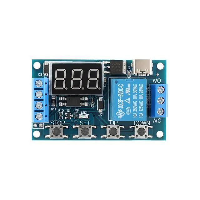 Alt view image 4 of 6 - HW-521B 1-Channel Timer Relay Module Delay DC 6-30V Power Off Disconnect Trigger Delay Cycle Timer with LED Display Circuit On Type-C USB-C Interface, Smart Home Controller