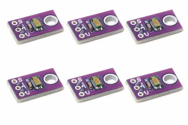 Main image of 6pcs TEMT6000 Analog Ambient Light Sensor Module, 3.35 V, Visible Light Output