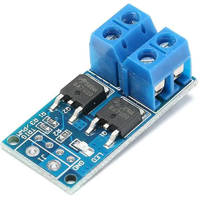 Alt view image 2 of 5 - 10PCS 5V-36V 15A(Max 30A) 400W Dual MOSFET Trigger Switch Drive Module 0-20KHz PWM Control Board Adjustment Speed Control Motor