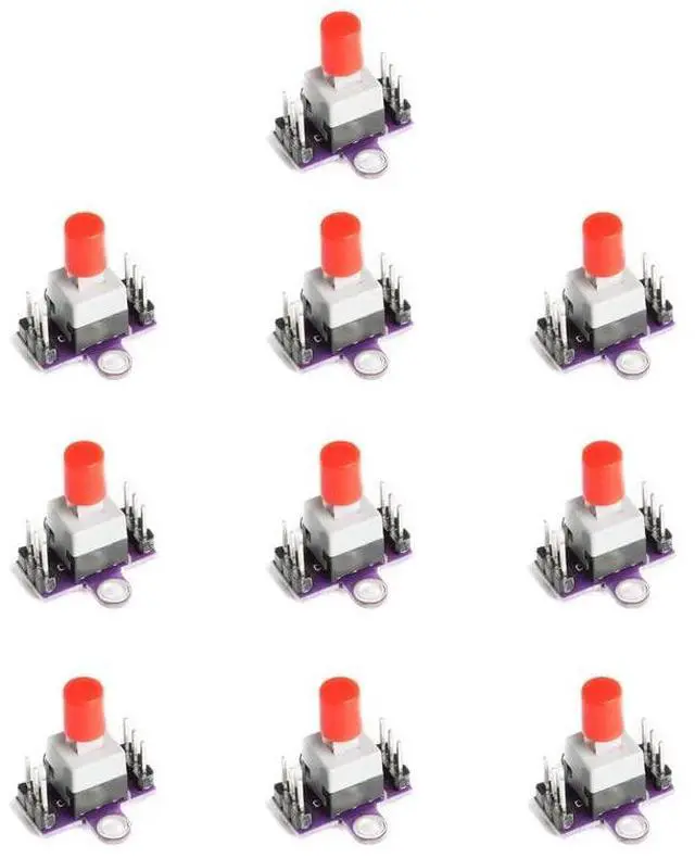 Main image of 10Pcs CJMCU-010 Self-Locking Switch Module DC 12V Double Row Switch with Self-Locking Switch Button Module Board
