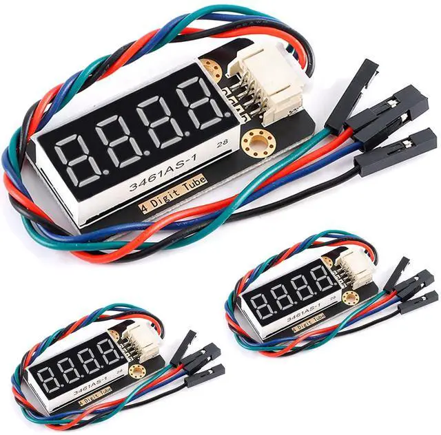Main image of 3pcs 4-Digit LED Display Module I2C Interface 0.36" Common Cathode PH2.0-4Pin for Arduino