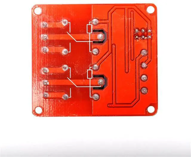 Alt view image 3 of 5 - 2 Pack 5V 2-Channel Relay Module with Optocoupler, Red Expansion Board Supports High/Low Level Trigger 2-Way OPTO