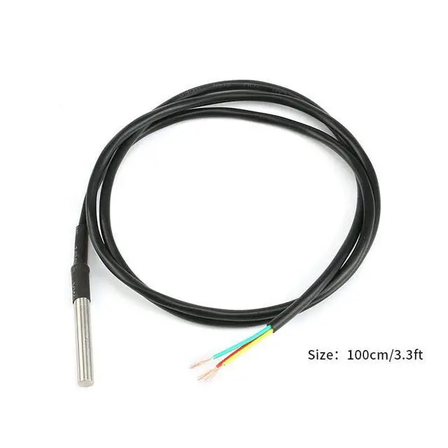 Alt view image 2 of 5 - 3pcs Waterproof Stainless Steel Temperature Sensor TO-92 Probe for Arduino DS18B20, 1 Meter