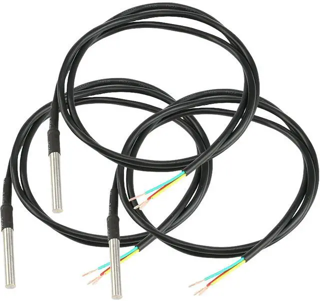 Main image of 3pcs Waterproof Stainless Steel Temperature Sensor TO-92 Probe for Arduino DS18B20, 1 Meter